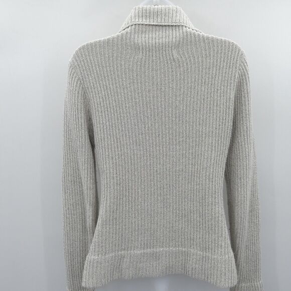 Guideboat Co. Fisherman Ribbed Sweater Size S Beige Turtleneck Old Money Preppy - Picture 3 of 9